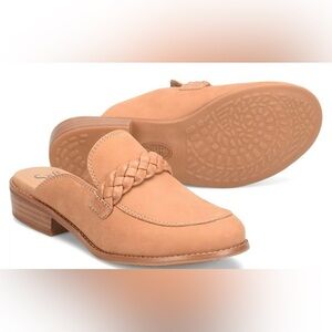 Sofft Nels Women’s  Leather Mules Flats Shoes Color Luggage Sz 6